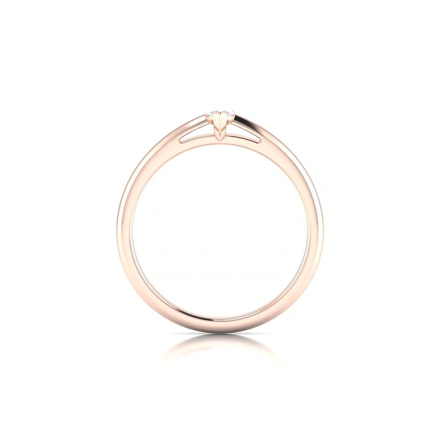 Treasure | 18k Rose Gold 6 x 3 mm Marquise Diamond Ring