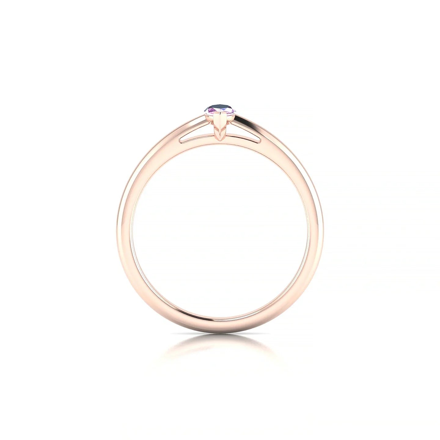 Treasure | 18k Rose Gold 6 x 3 mm Marquise Pink Sapphire Ring
