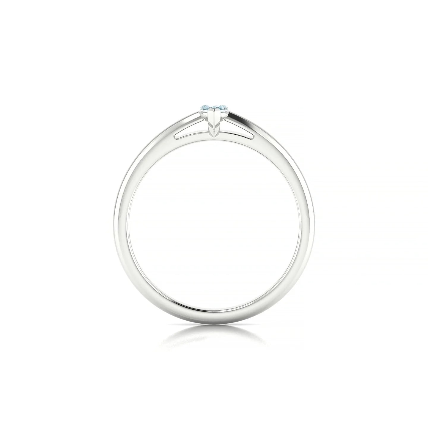 Treasure | 18k White Gold 6 x 3 mm Marquise Aquamarine Ring
