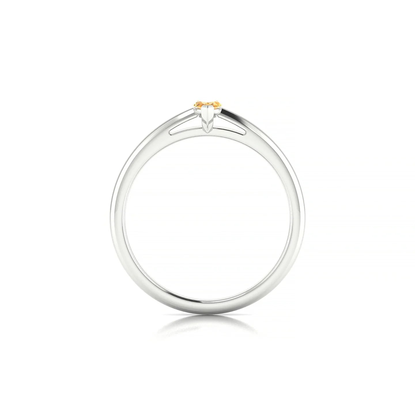 Treasure | 18k White Gold 6 x 3 mm Marquise Citrine Ring