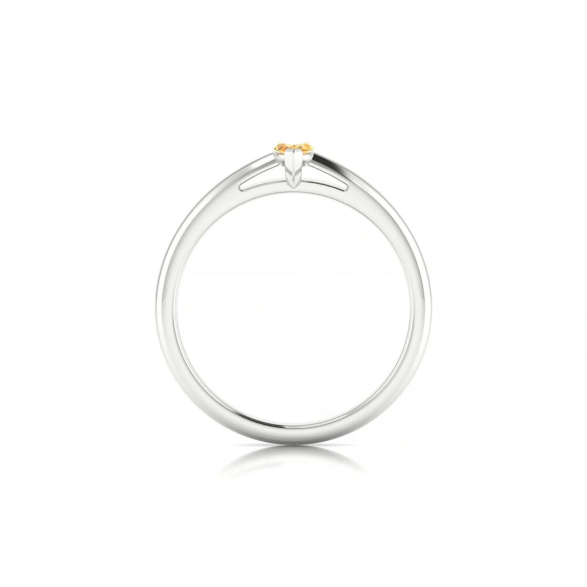 Treasure | 18k White Gold 6 x 3 mm Marquise Citrine Ring