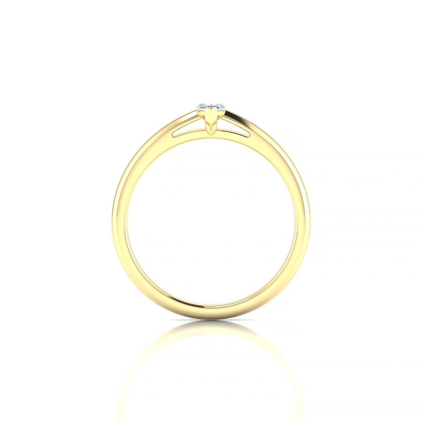 Treasure | 18k Yellow Gold 6 x 3 mm Marquise Aquamarine Ring