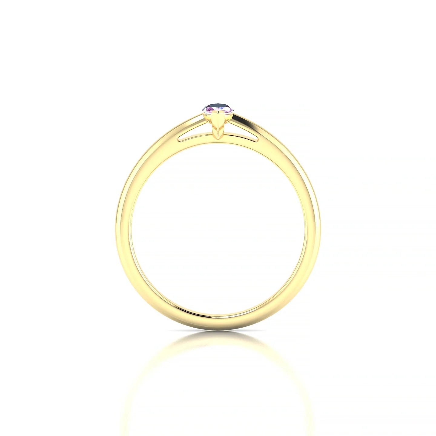 Treasure | 18k Yellow Gold 6 x 3 mm Marquise Pink Sapphire Ring