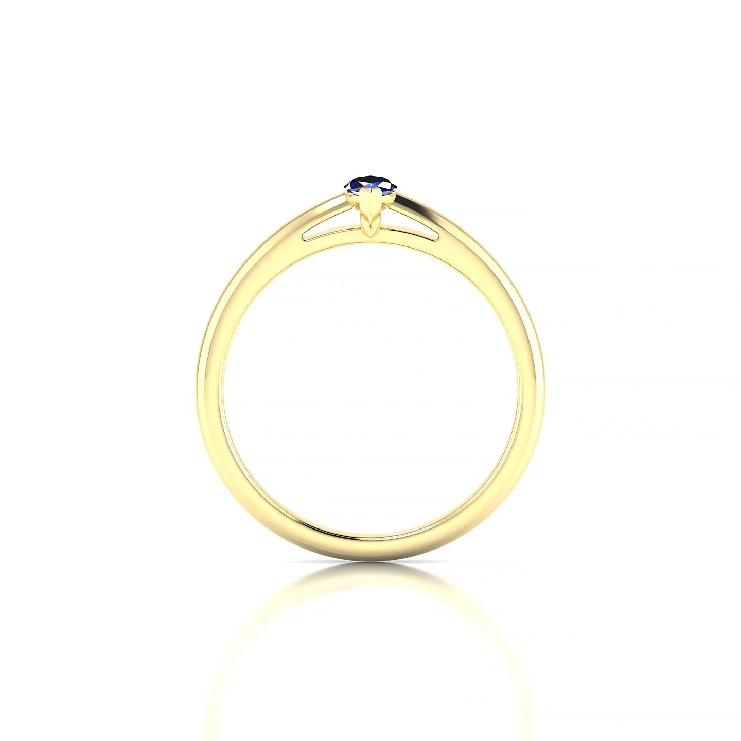 Treasure | 18k Yellow Gold 6 x 3 mm Marquise Sapphire Ring