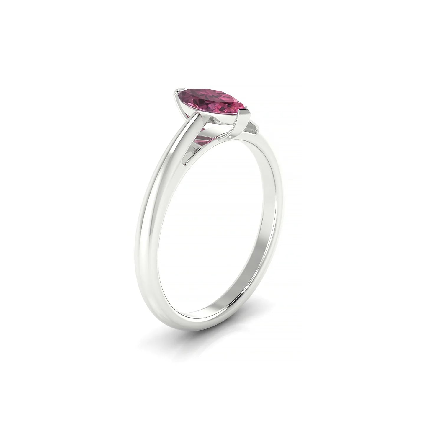 Treasure | 18k White Gold 8 x 4 mm Marquise Rhodolite Ring