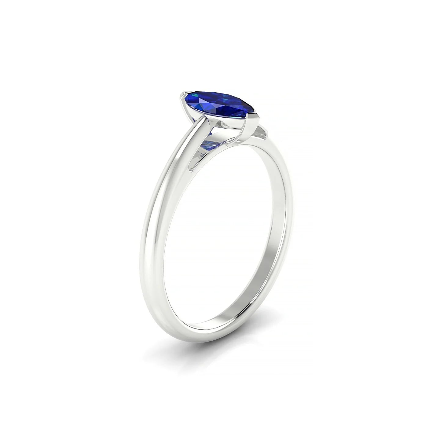 Treasure | 18k White Gold 8 x 4 mm Marquise Sapphire Ring