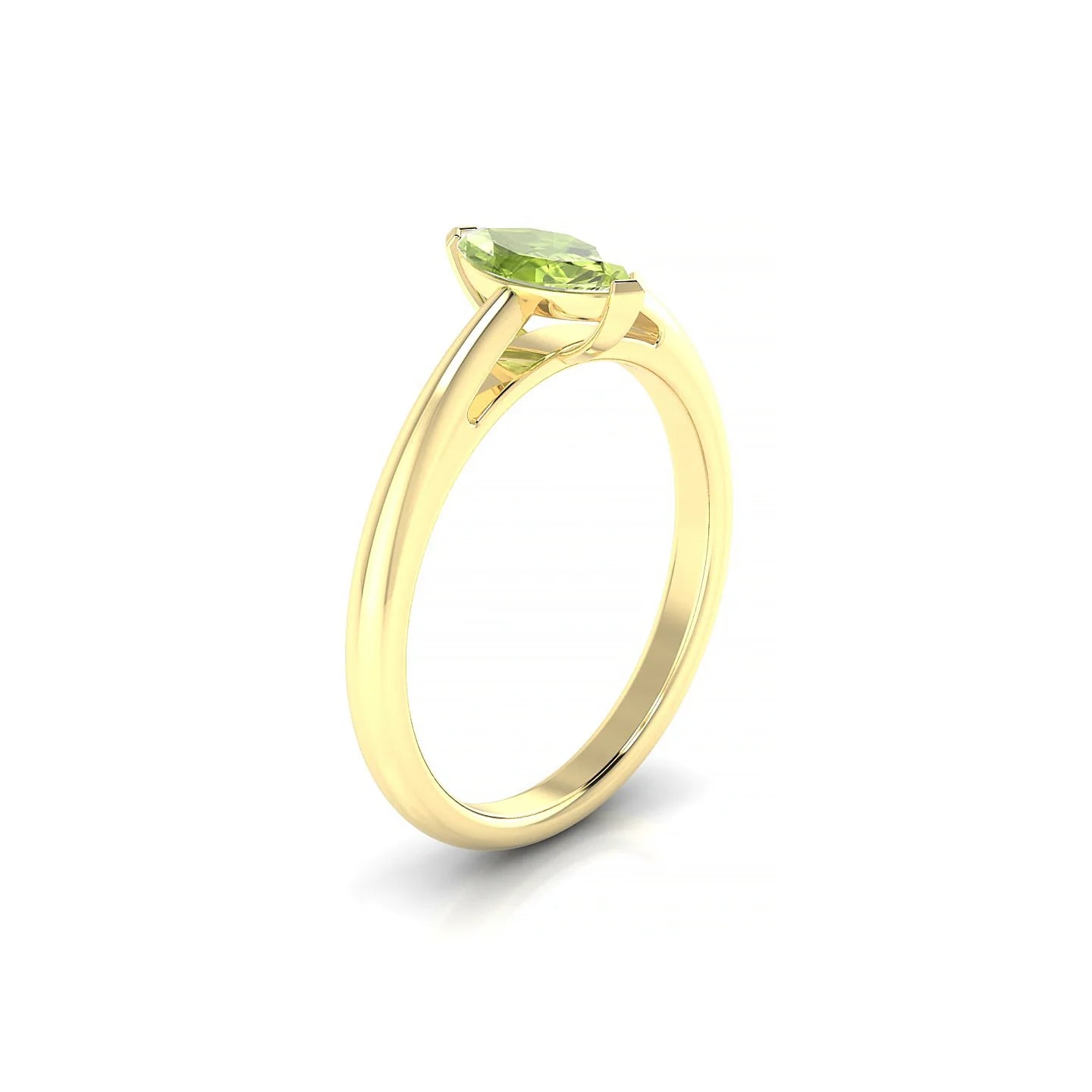 Treasure | 18k Yellow Gold 8 x 4 mm Marquise Peridot Ring