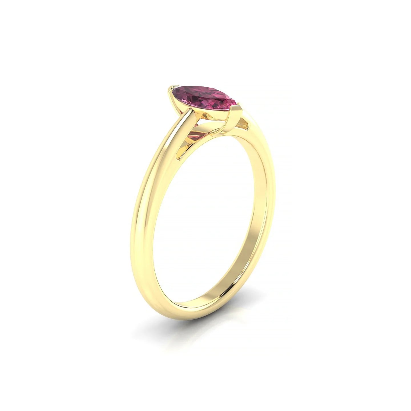 Treasure | 18k Yellow Gold 8 x 4 mm Marquise Rhodolite Ring
