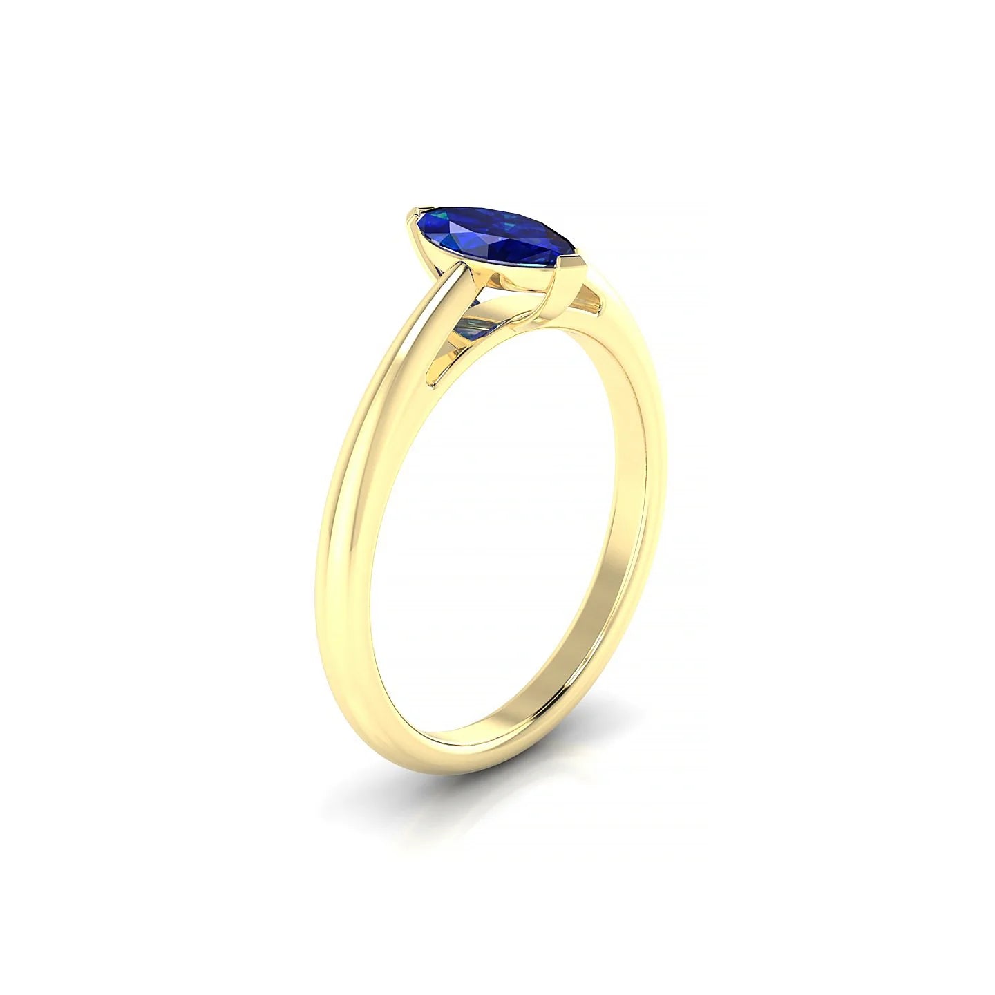 Treasure | 18k Yellow Gold 8 x 4 mm Marquise Sapphire Ring