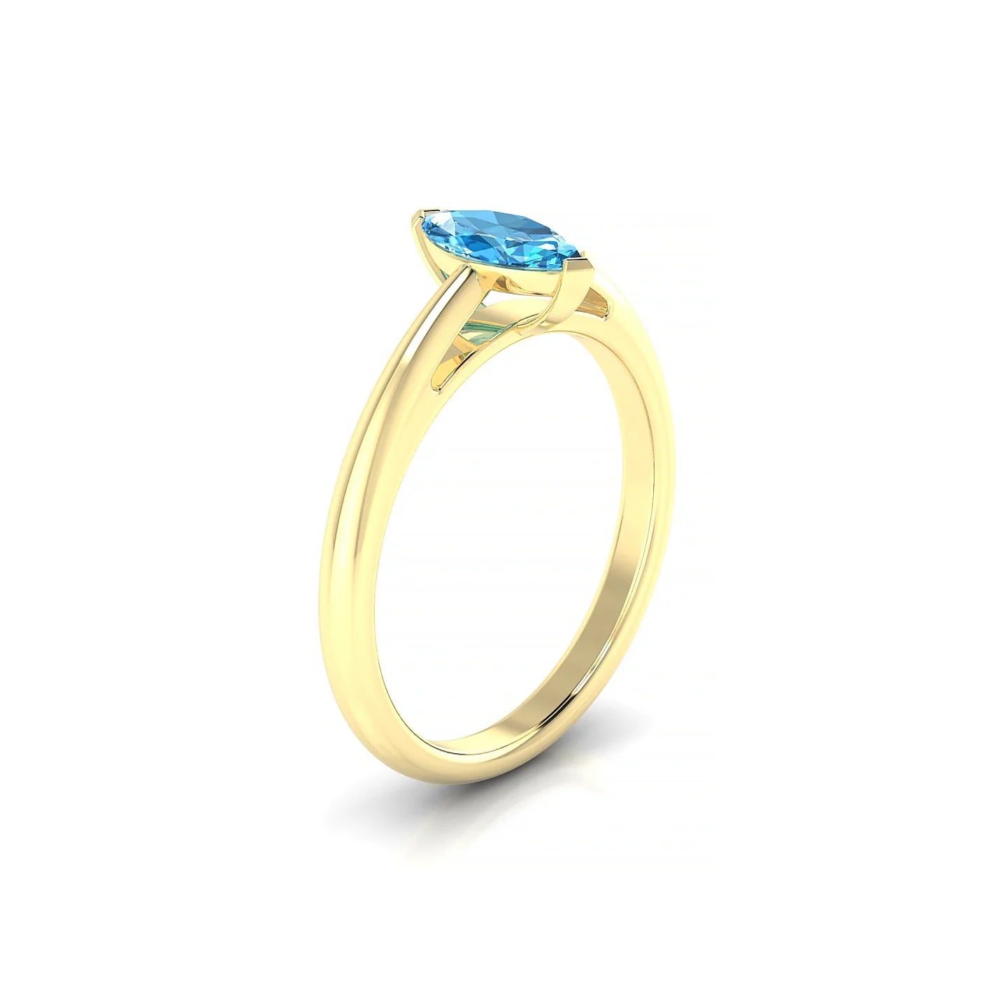 Treasure | 18k Yellow Gold 8 x 4 mm Marquise Topaz Ring