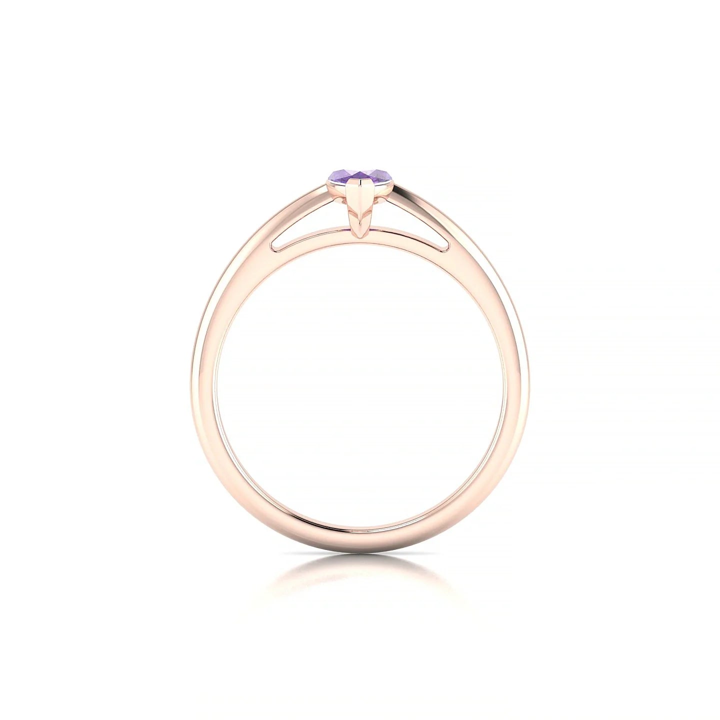 Treasure | 18k Rose Gold 8 x 4 mm Marquise Amethyst Ring