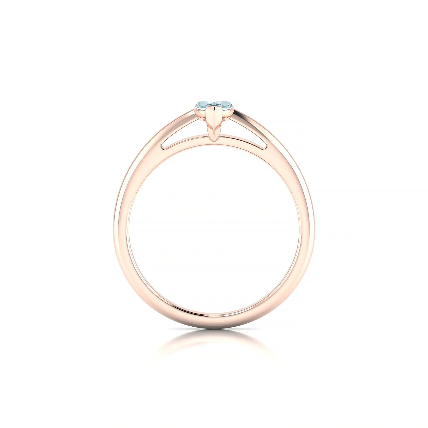 Treasure | 18k Rose Gold 8 x 4 mm Marquise Aquamarine Ring