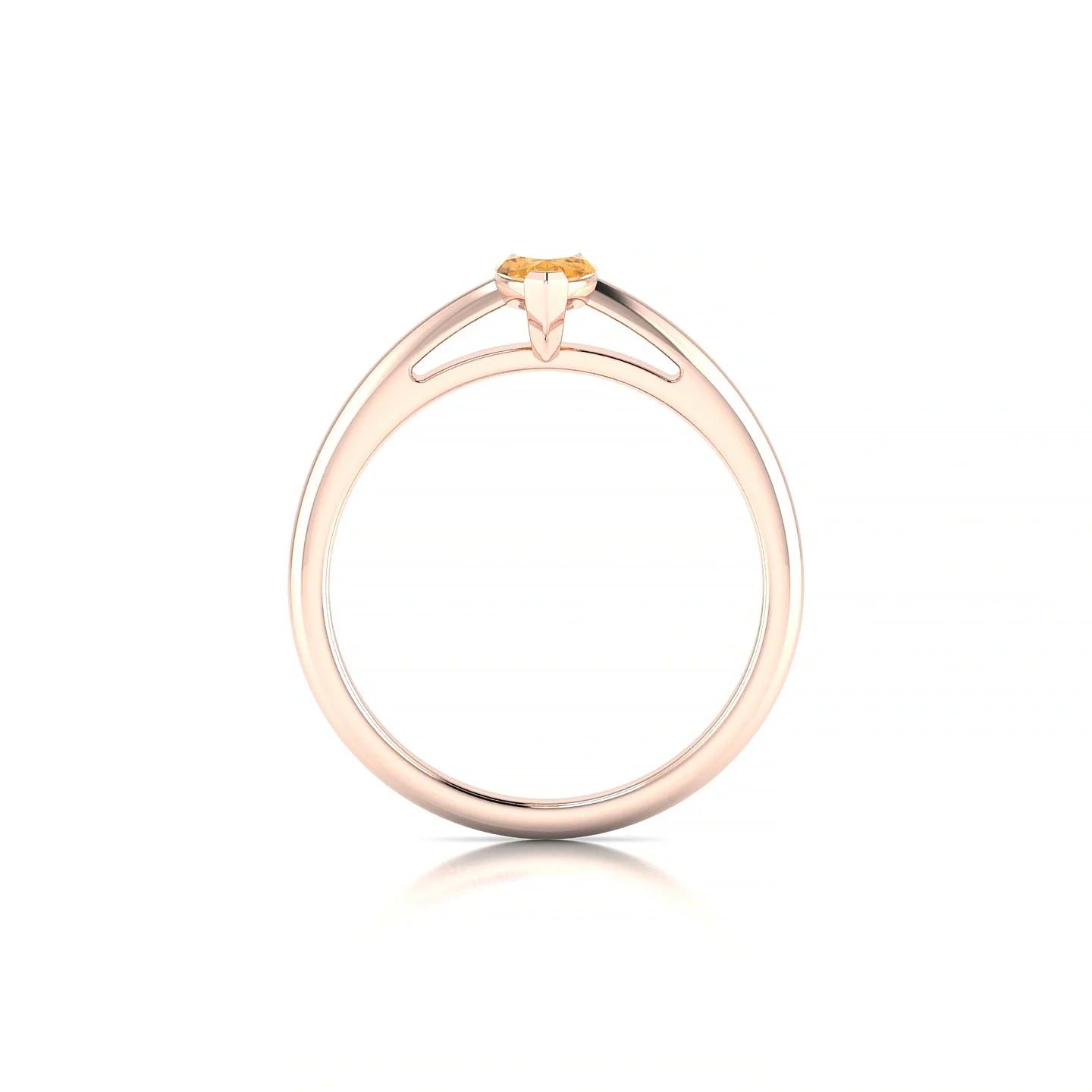 Treasure | 18k Rose Gold 8 x 4 mm Marquise Citrine Ring