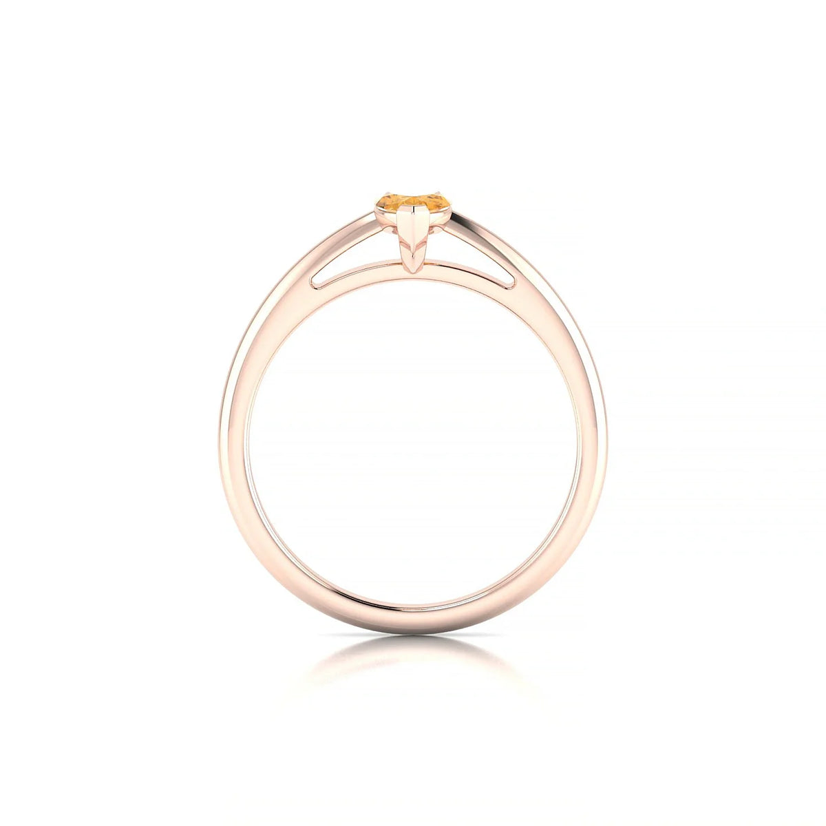 Treasure | 18k Rose Gold 8 x 4 mm Marquise Citrine Ring