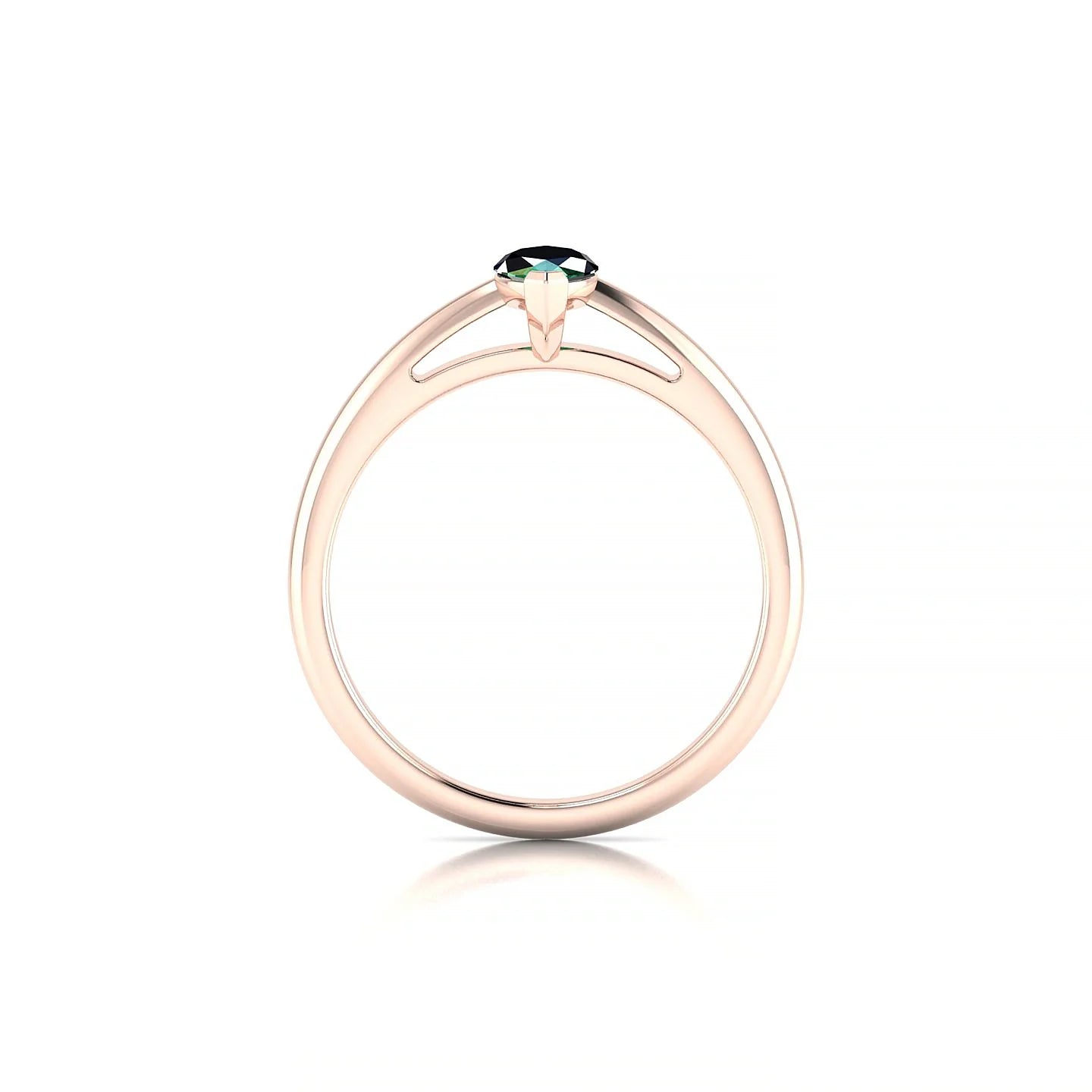 Treasure | 18k Rose Gold 8 x 4 mm Marquise Emerald Ring
