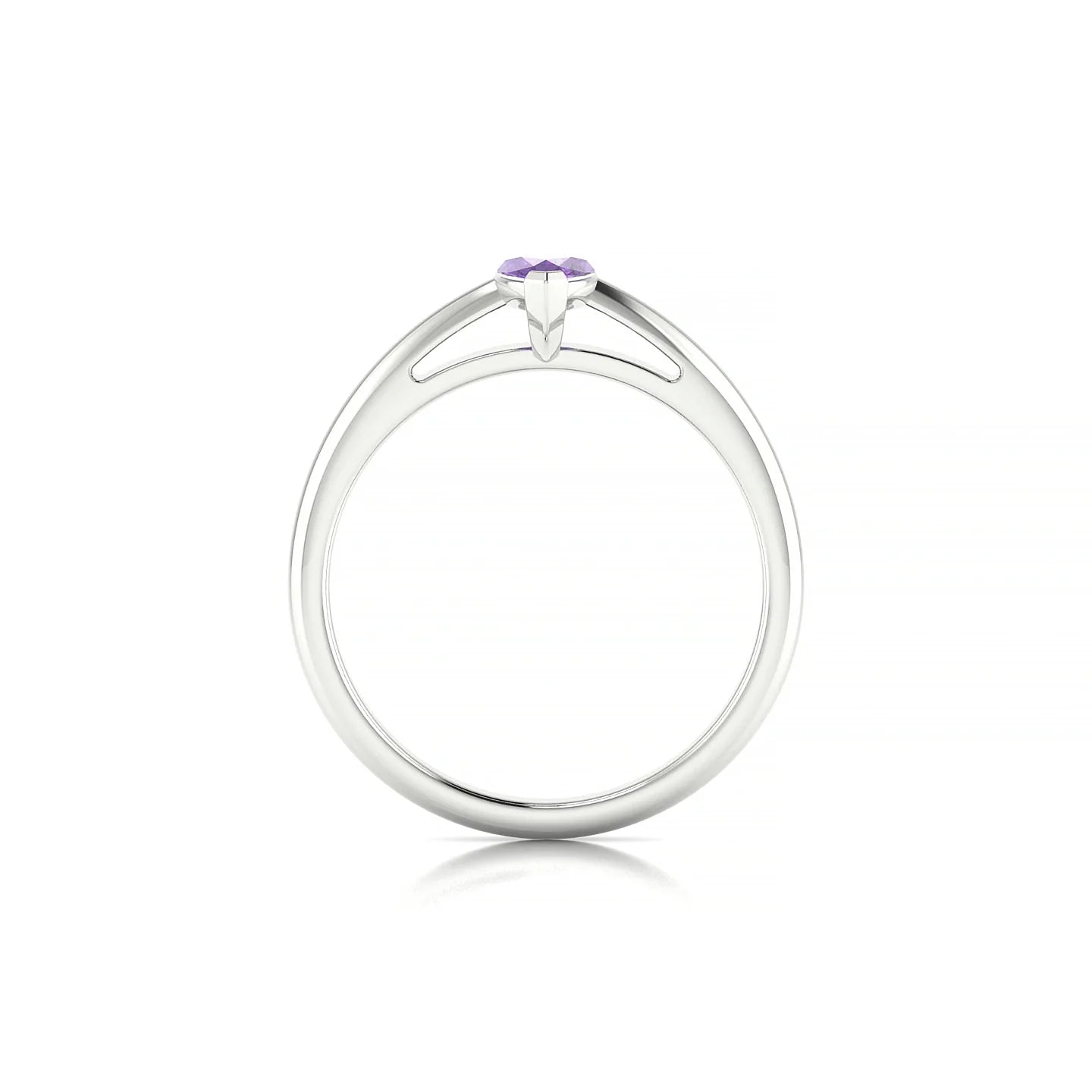 Treasure | 18k White Gold 8 x 4 mm Marquise Amethyst Ring