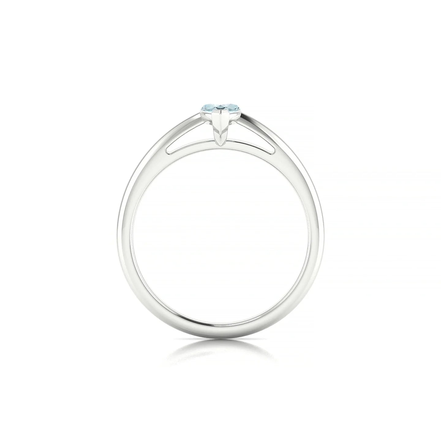 Treasure | 18k White Gold 8 x 4 mm Marquise Aquamarine Ring