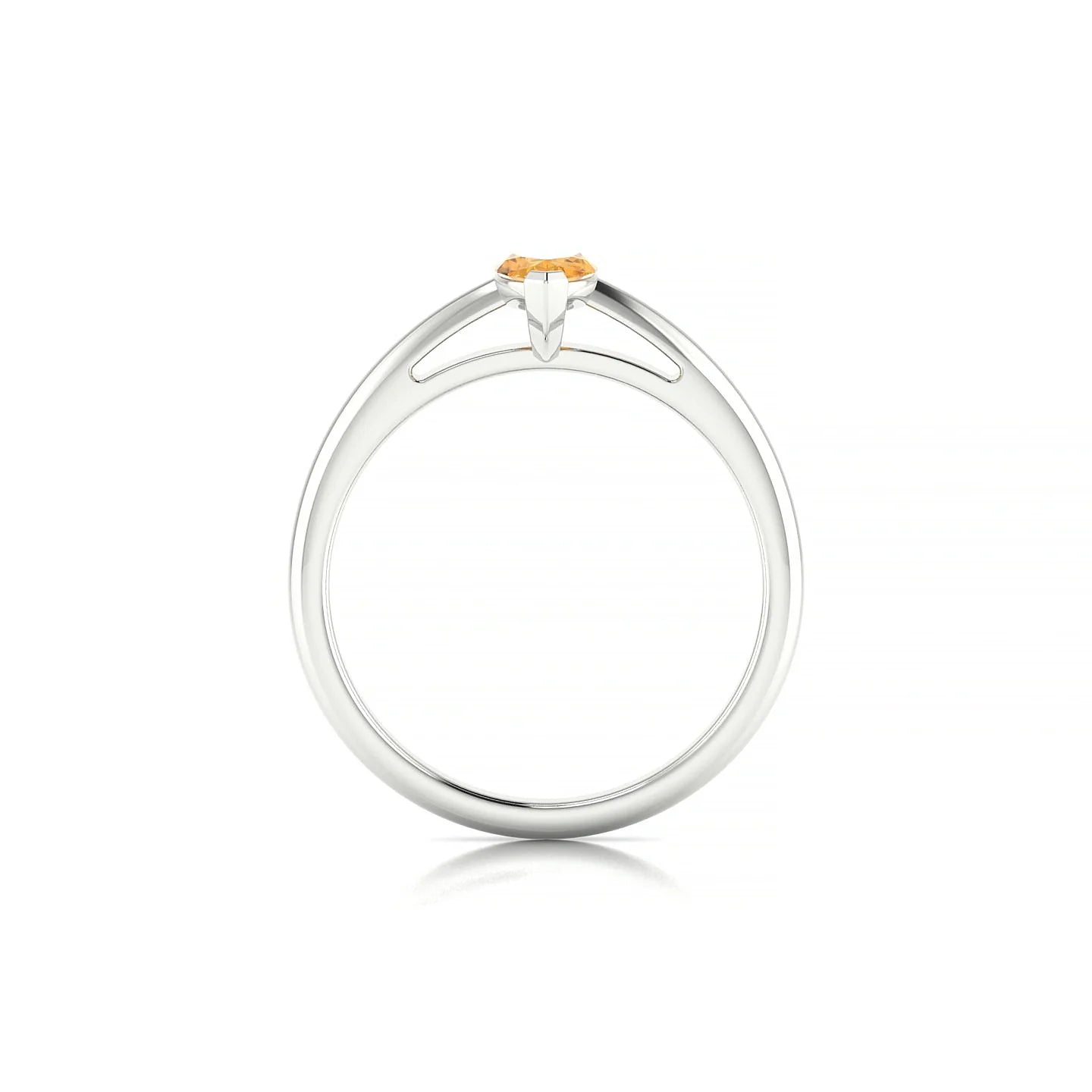 Treasure | 18k White Gold 8 x 4 mm Marquise Citrine Ring