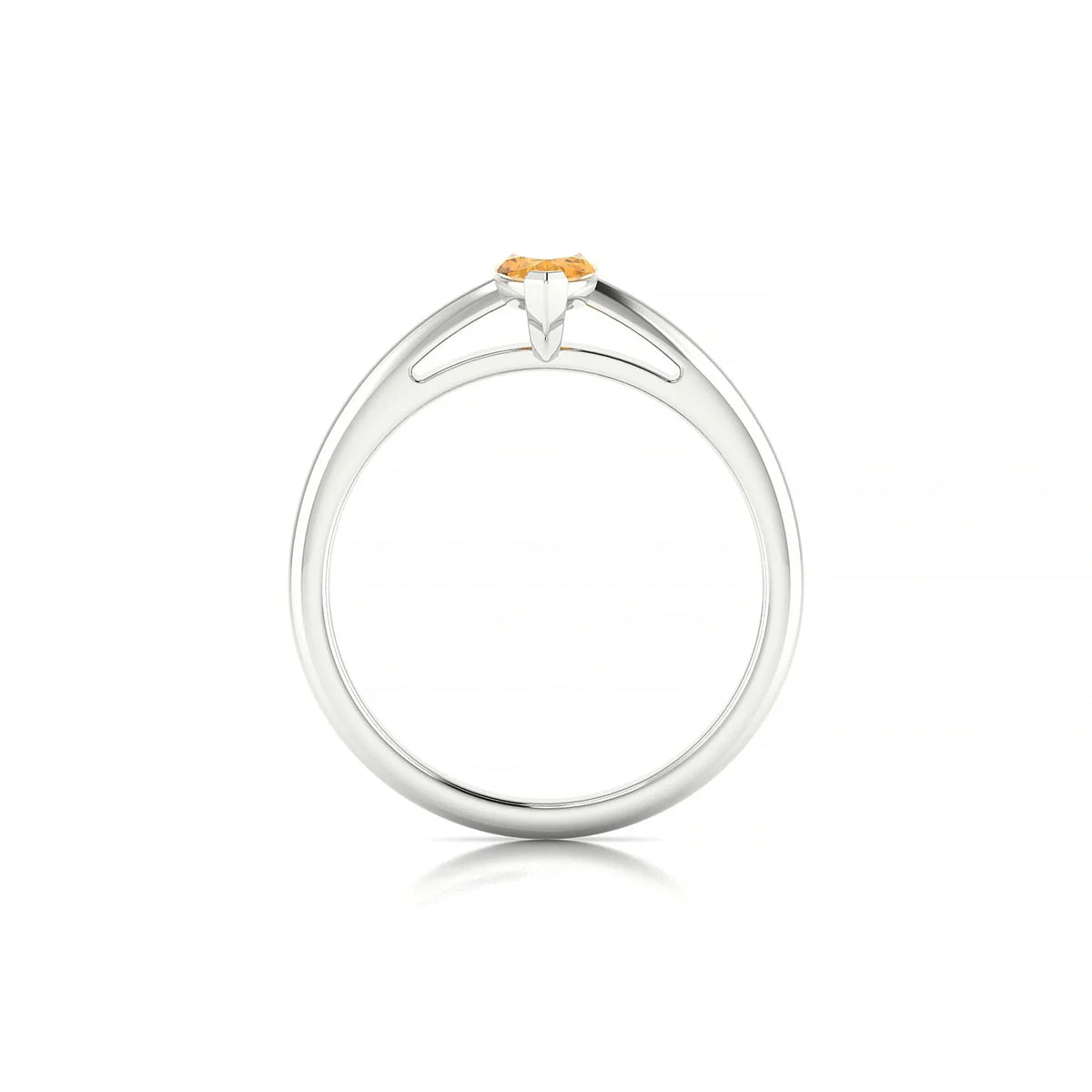 Treasure | 18k White Gold 8 x 4 mm Marquise Citrine Ring