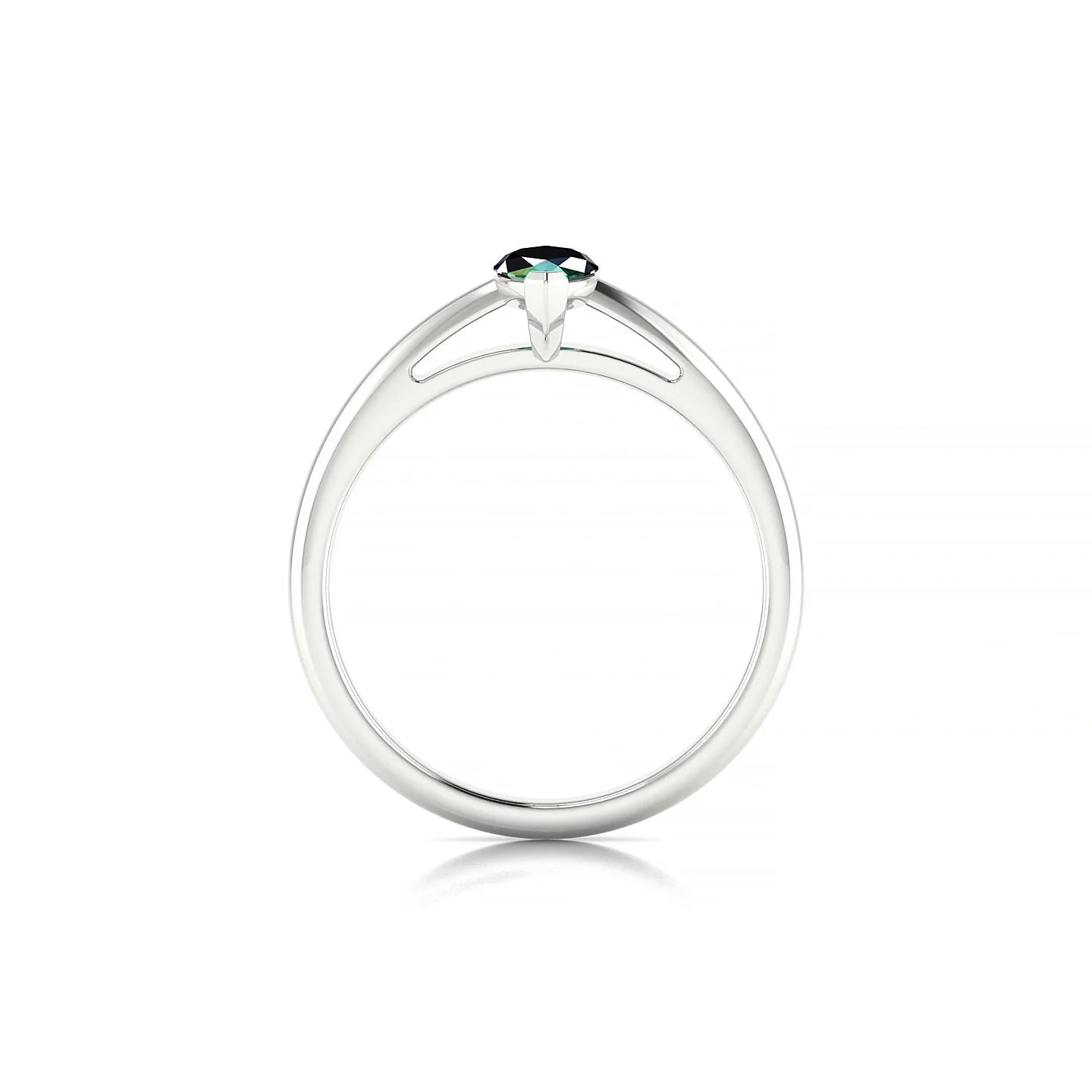 Treasure | 18k White Gold 8 x 4 mm Marquise Emerald Ring