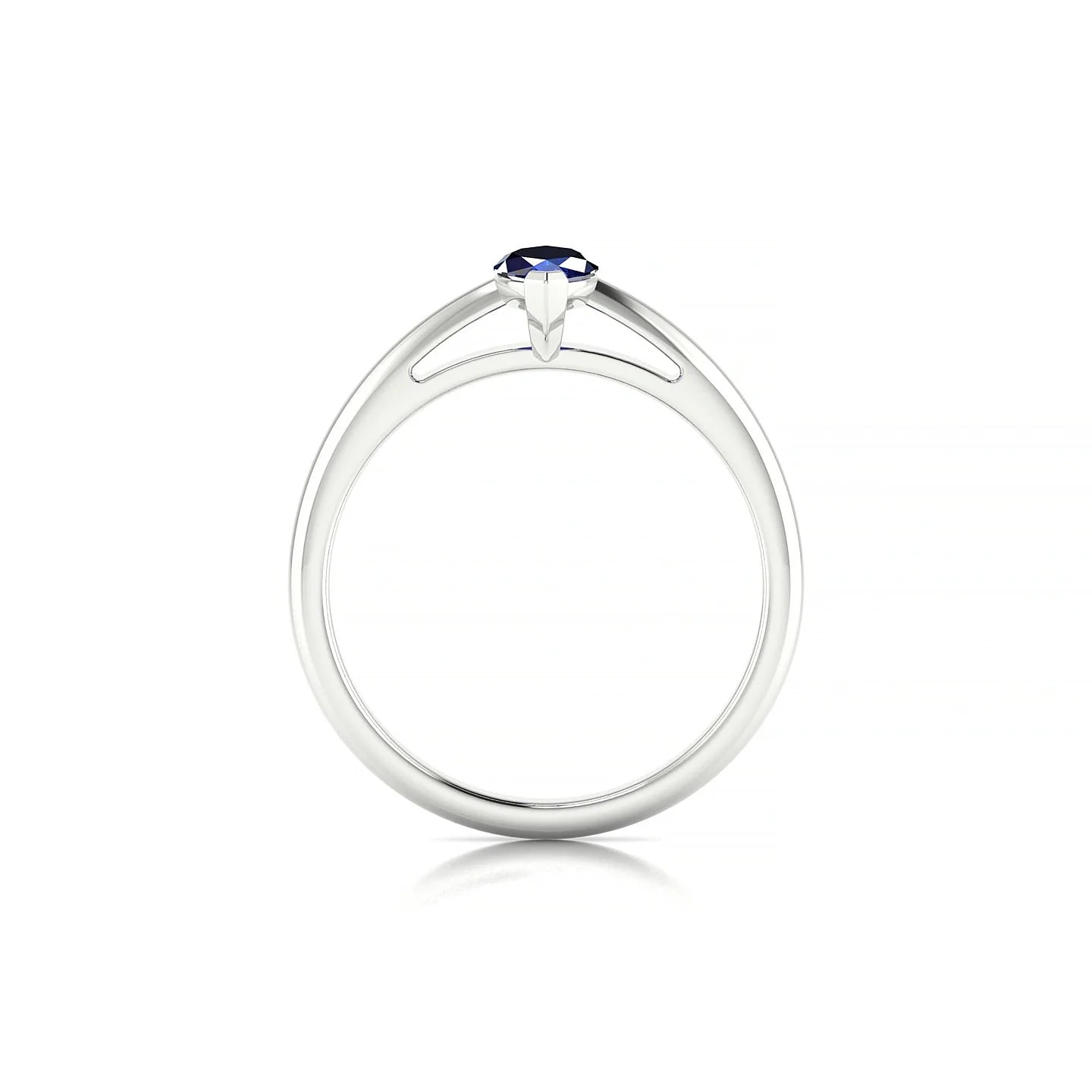 Treasure | 18k White Gold 8 x 4 mm Marquise Sapphire Ring