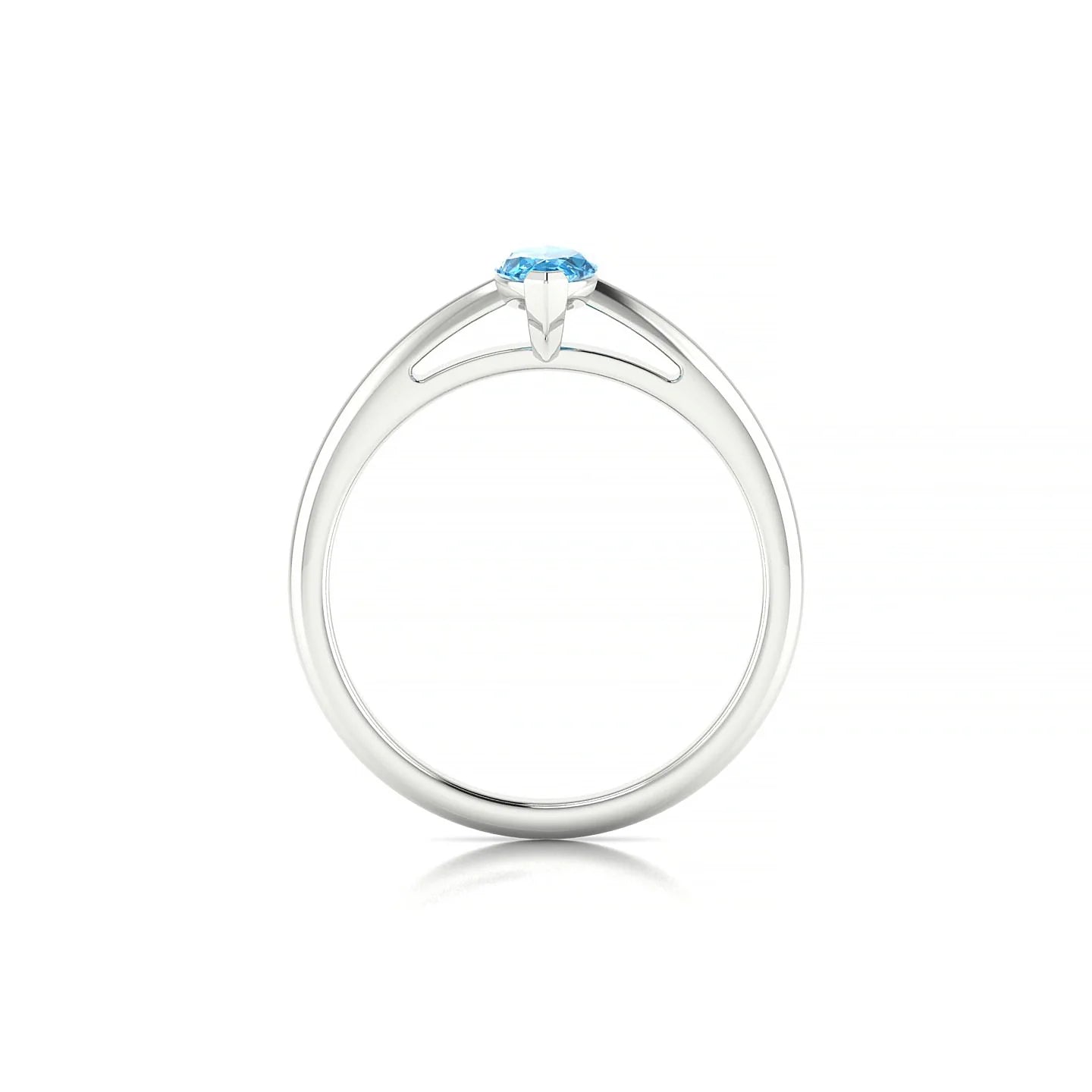 Treasure | 18k White Gold 8 x 4 mm Marquise Topaz Ring