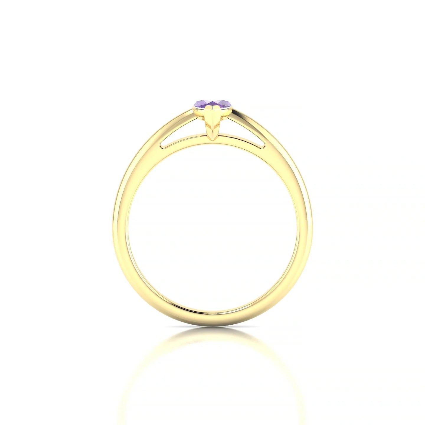 Treasure | 18k Yellow Gold 8 x 4 mm Marquise Amethyst Ring