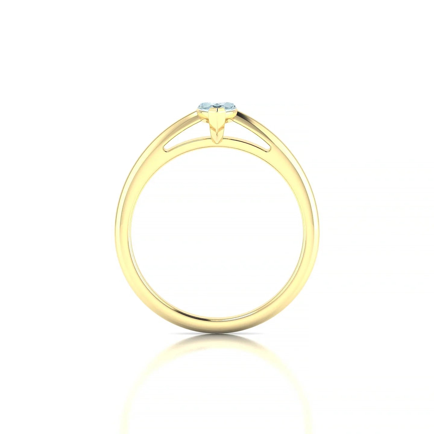 Treasure | 18k Yellow Gold 8 x 4 mm Marquise Aquamarine Ring