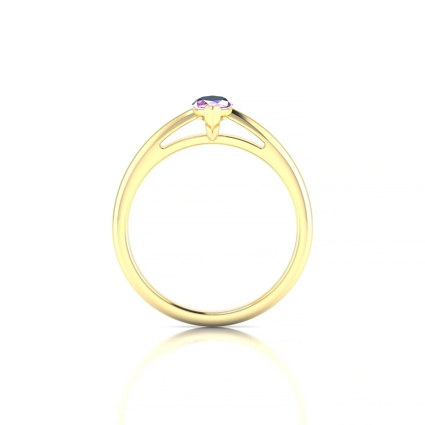Treasure | 18k Yellow Gold 8 x 4 mm Marquise Pink Sapphire Ring