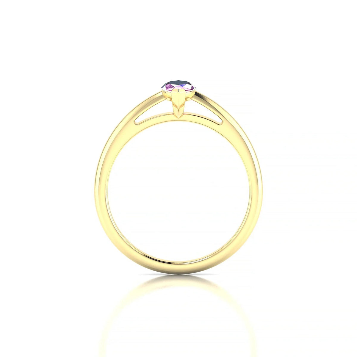 Treasure | 18k Yellow Gold 8 x 4 mm Marquise Pink Sapphire Ring