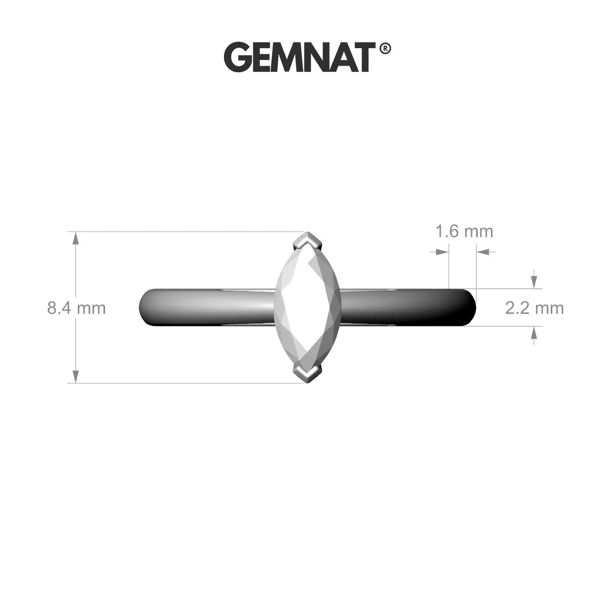 Treasure | 18k Rose Gold 8 x 4 mm Marquise Sapphire Ring