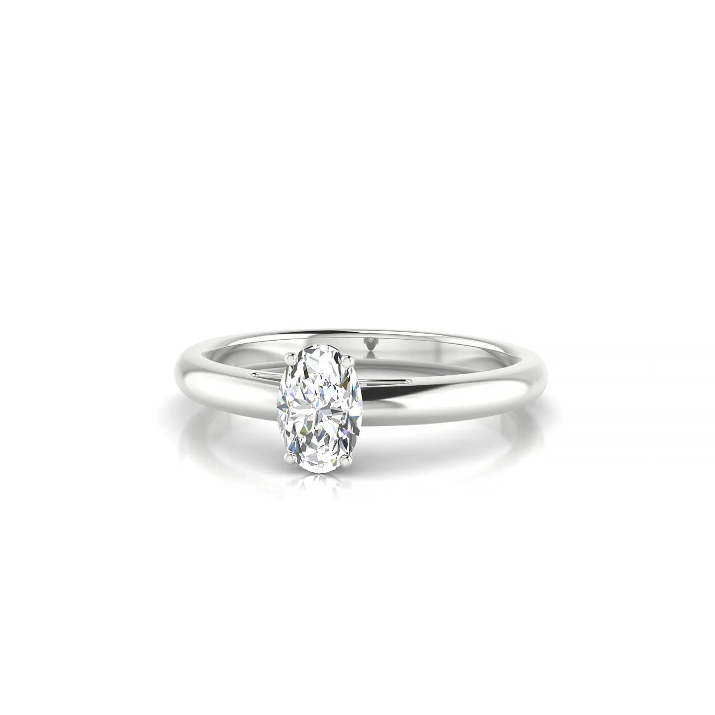 Treasure | 18k White Gold 6 x 4 mm Oval Diamond Ring