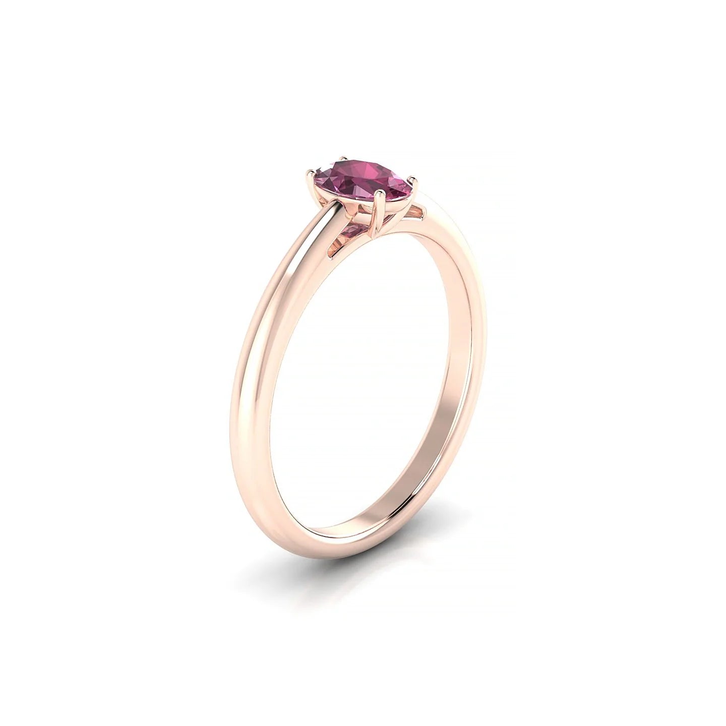 Treasure | 18k Rose Gold 6 x 4 mm Oval Rhodolite Ring