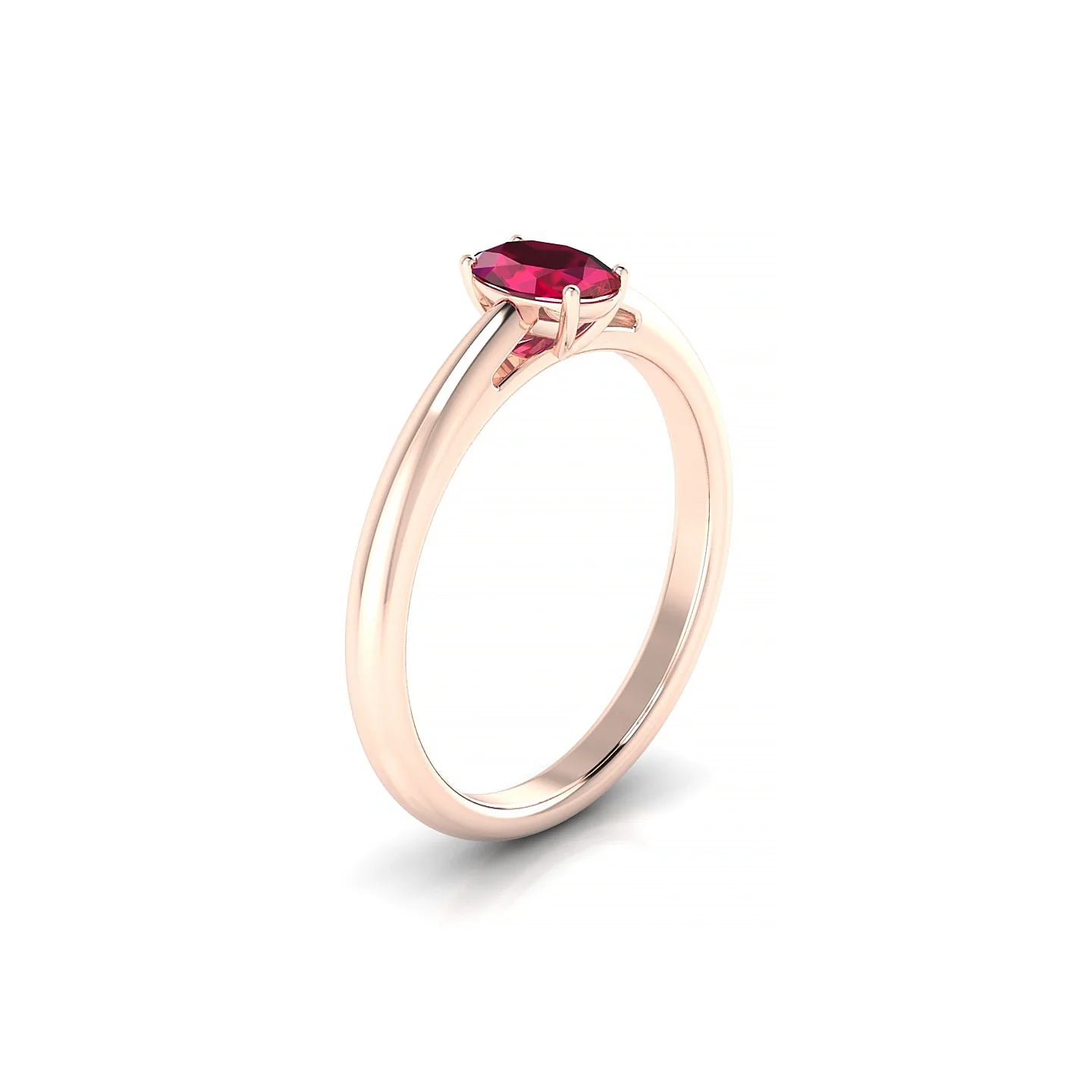 Treasure | 18k Rose Gold 6 x 4 mm Oval Ruby Ring