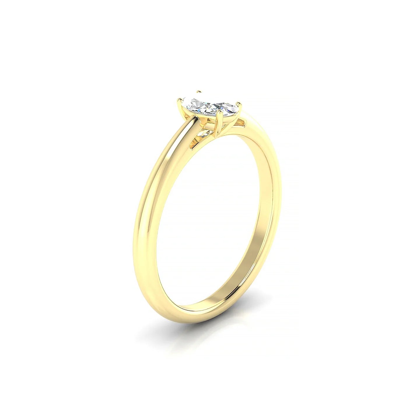 Treasure | 18k Yellow Gold 6 x 4 mm Oval Diamond Ring