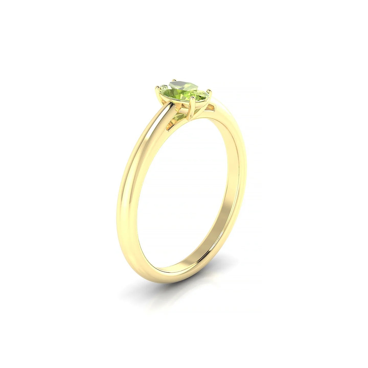 Treasure | 18k Yellow Gold 6 x 4 mm Oval Peridot Ring