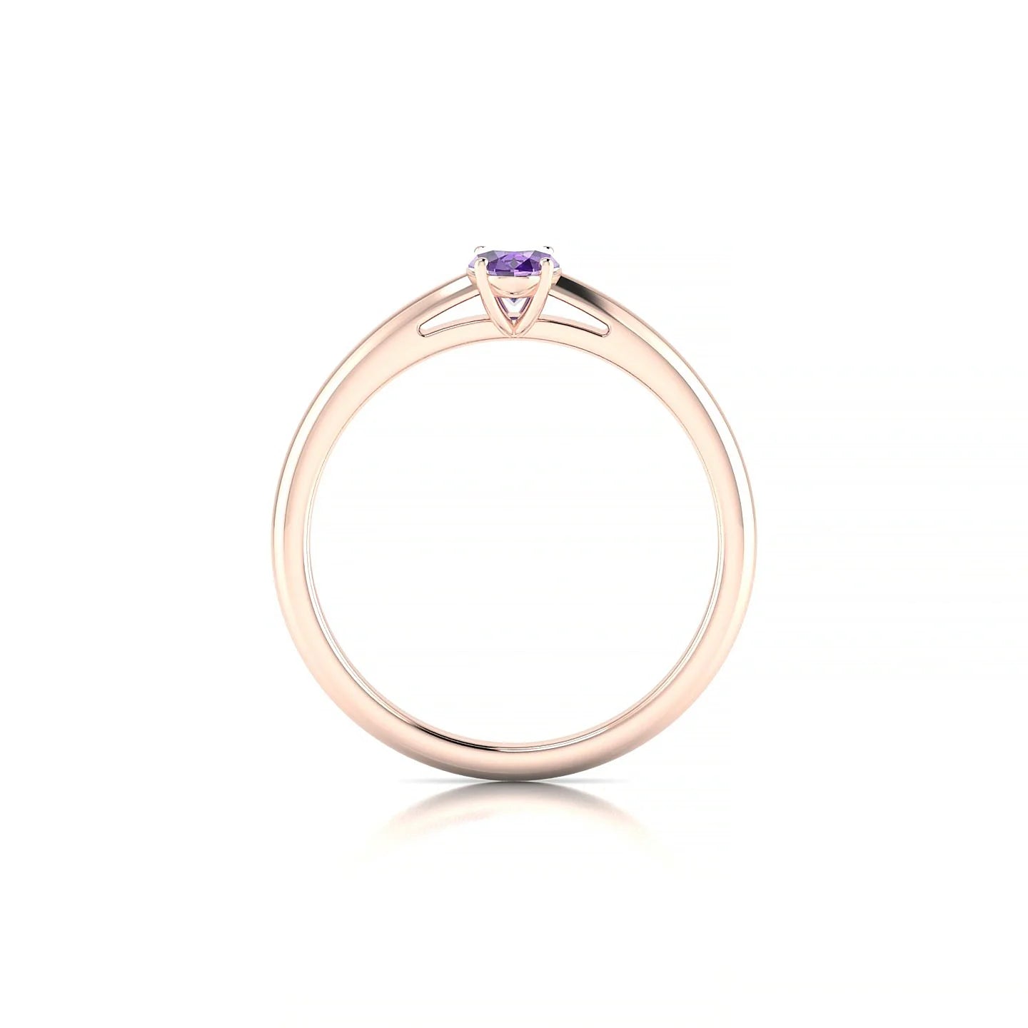 Treasure | 18k Rose Gold 6 x 4 mm Oval Amethyst Ring