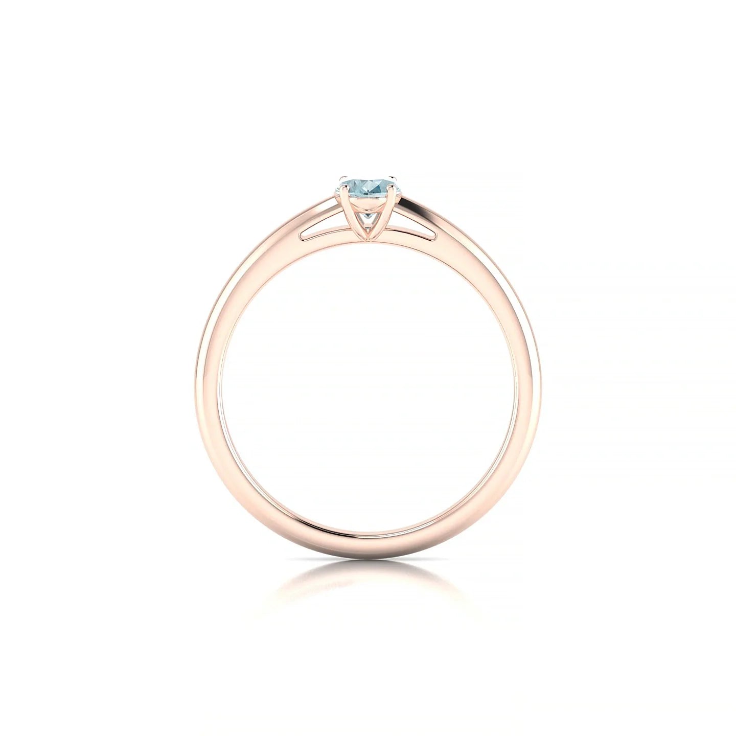 Treasure | 18k Rose Gold 6 x 4 mm Oval Aquamarine Ring