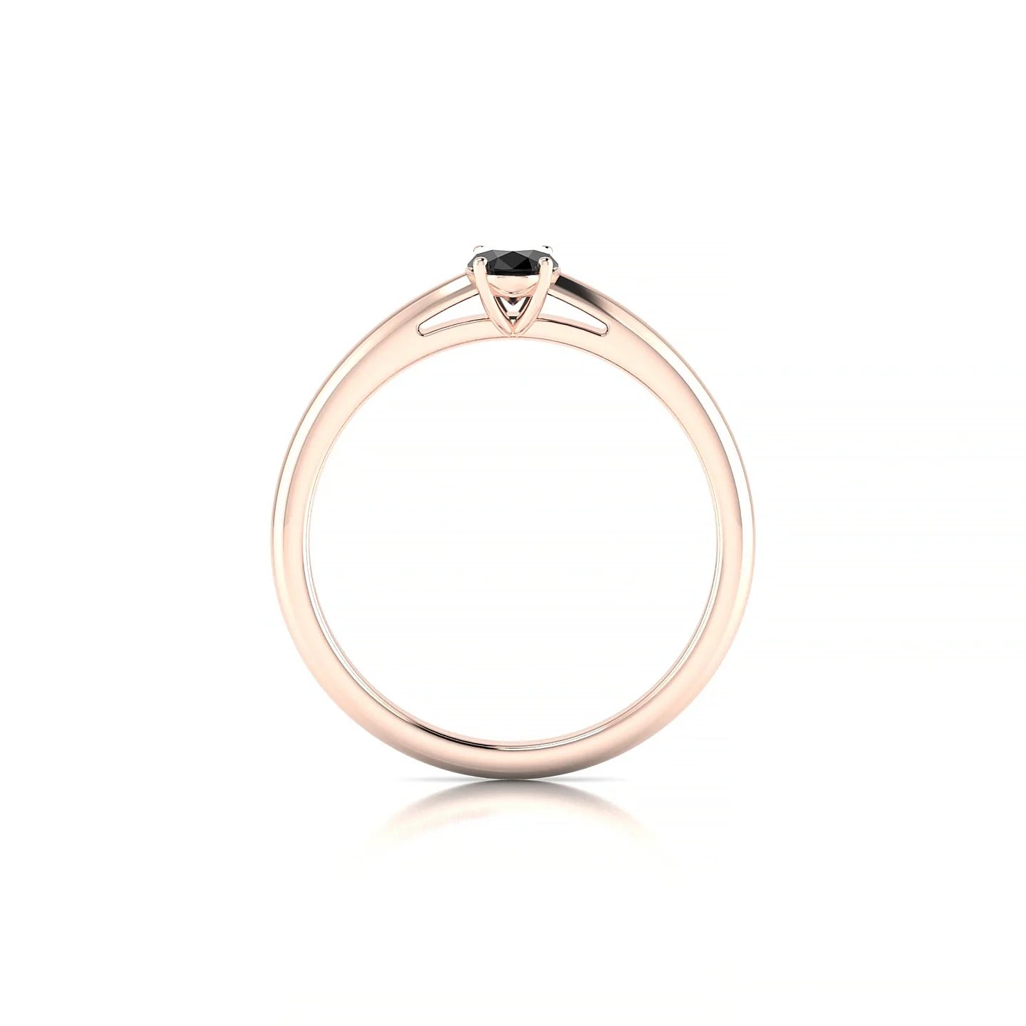 Treasure | 18k Rose Gold 6 x 4 mm Oval Black Diamond Ring