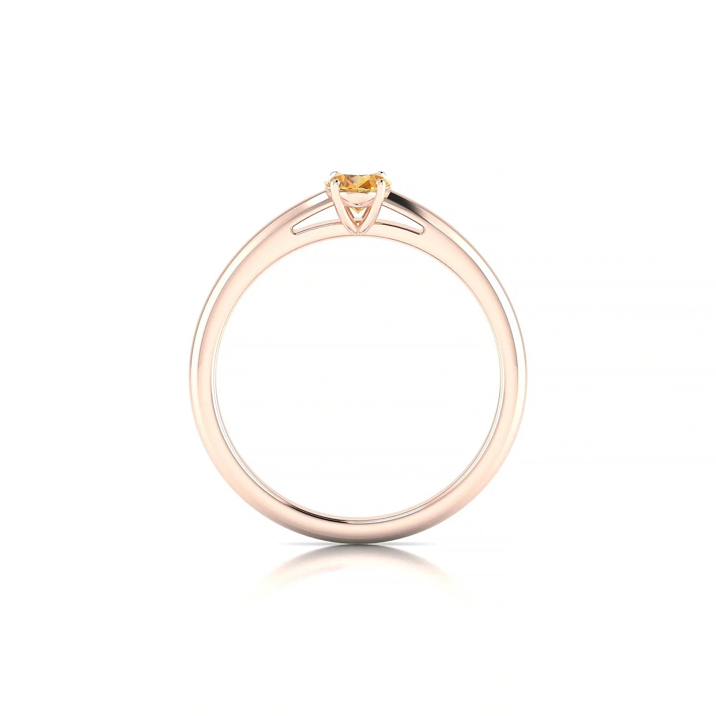 Treasure | 18k Rose Gold 6 x 4 mm Oval Citrine Ring
