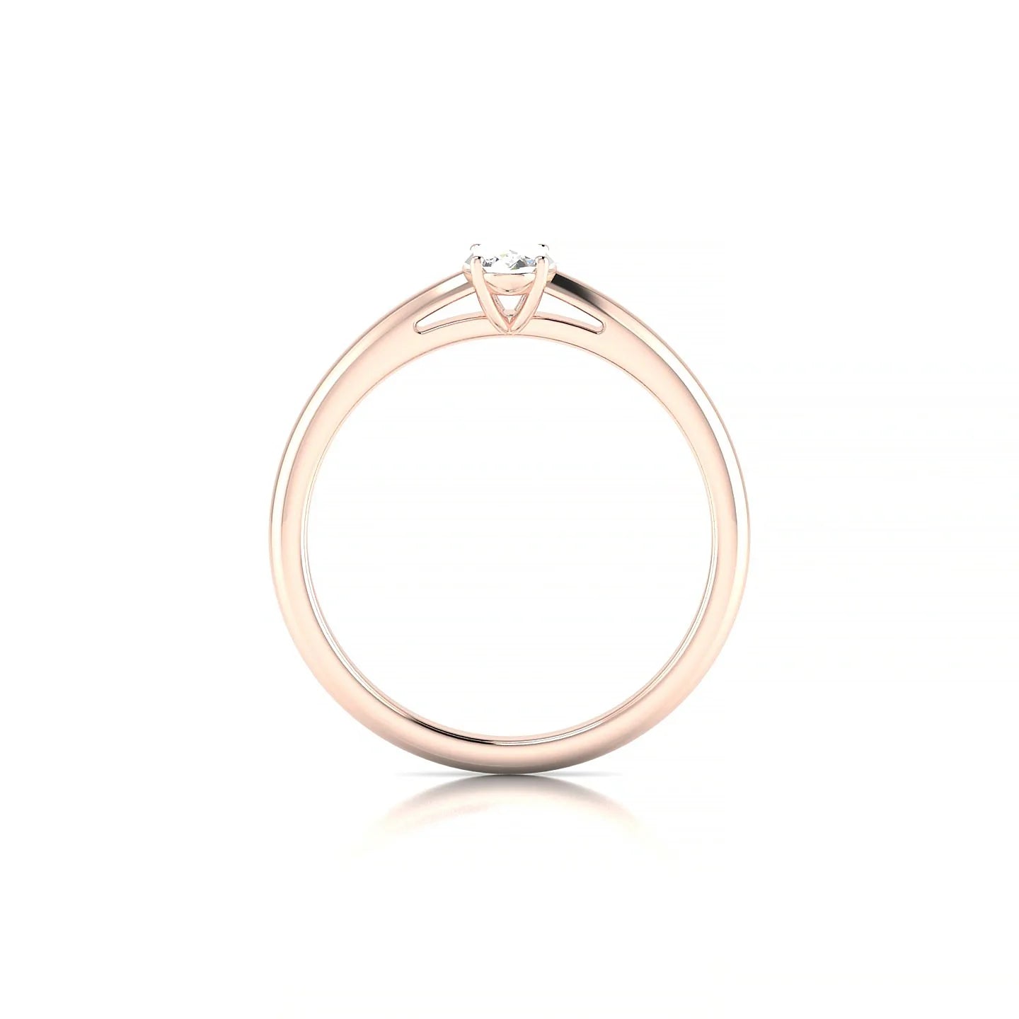 Treasure | 18k Rose Gold 6 x 4 mm Oval Diamond Ring
