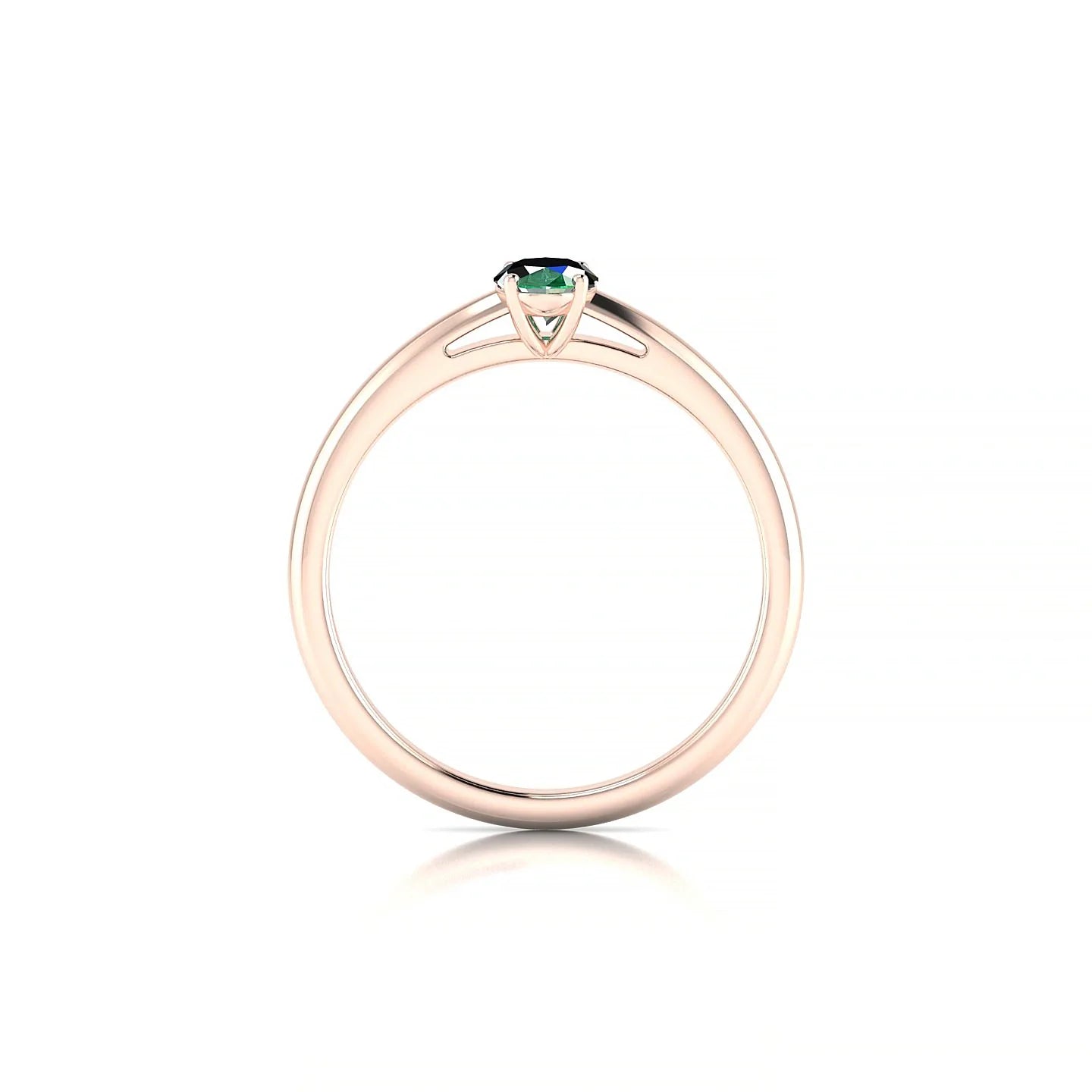 Treasure | 18k Rose Gold 6 x 4 mm Oval Emerald Ring