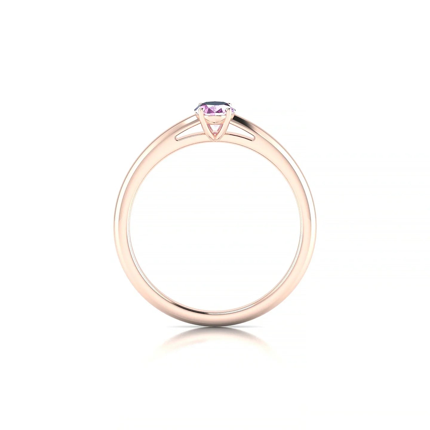 Treasure | 18k Rose Gold 6 x 4 mm Oval Pink Sapphire Ring