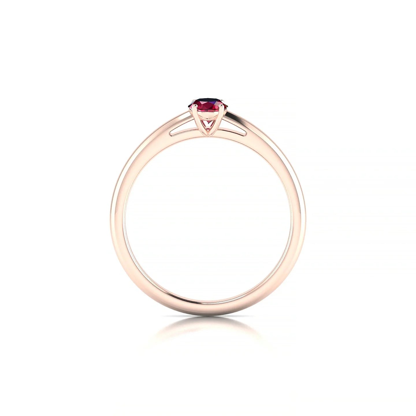 Treasure | 18k Rose Gold 6 x 4 mm Oval Ruby Ring