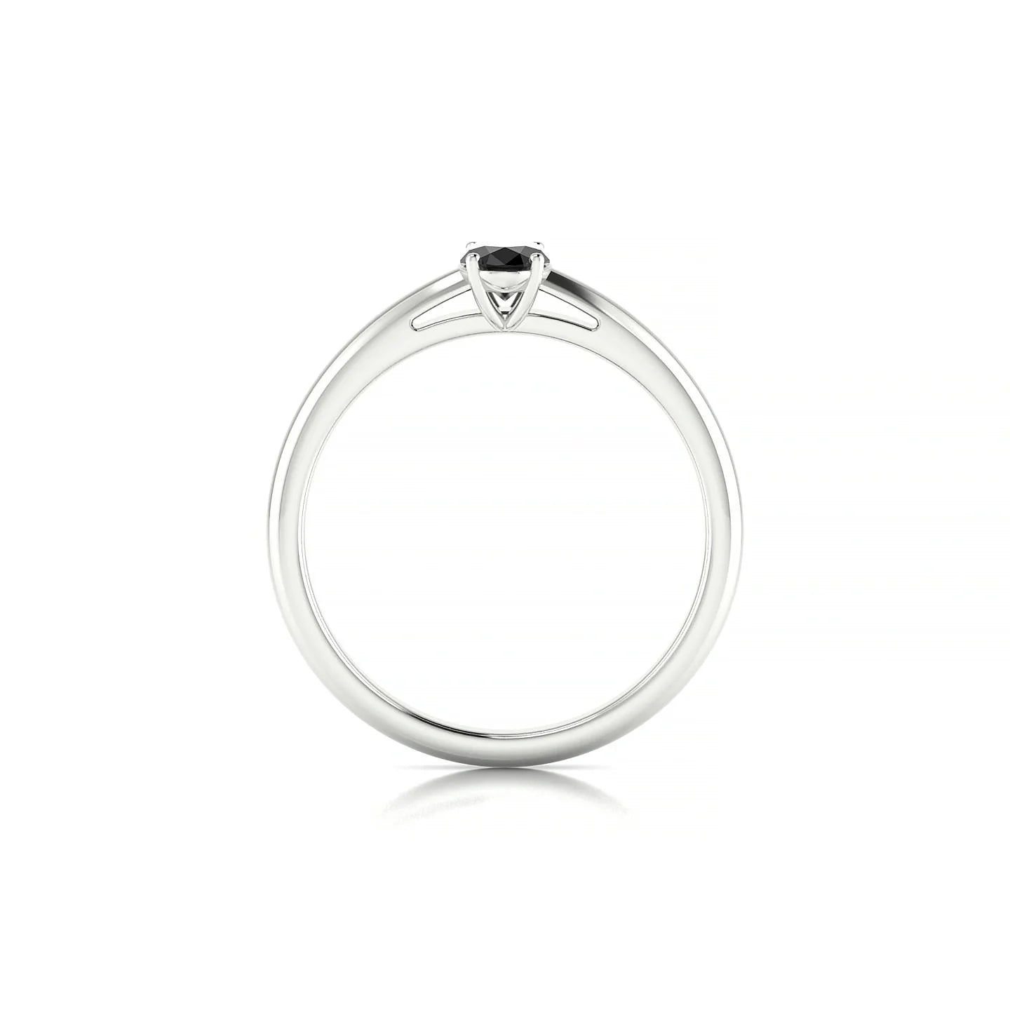 Treasure | 18k White Gold 6 x 4 mm Oval Black Diamond Ring