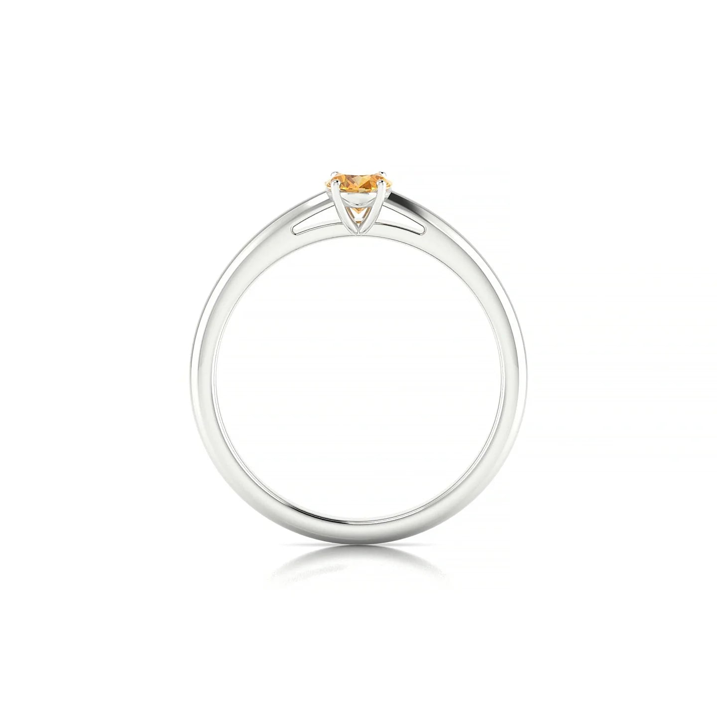 Treasure | 18k White Gold 6 x 4 mm Oval Citrine Ring