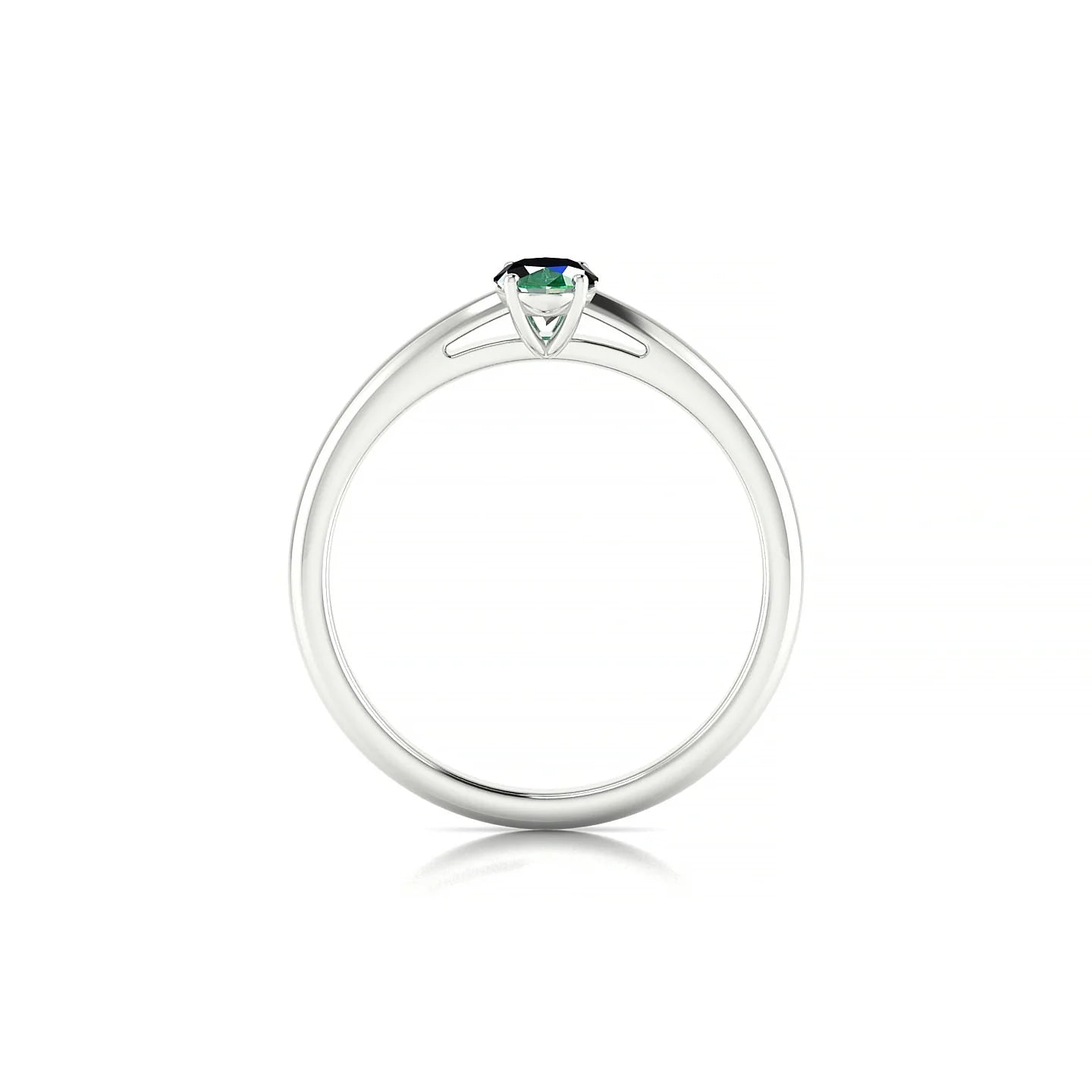 Treasure | 18k White Gold 6 x 4 mm Oval Emerald Ring