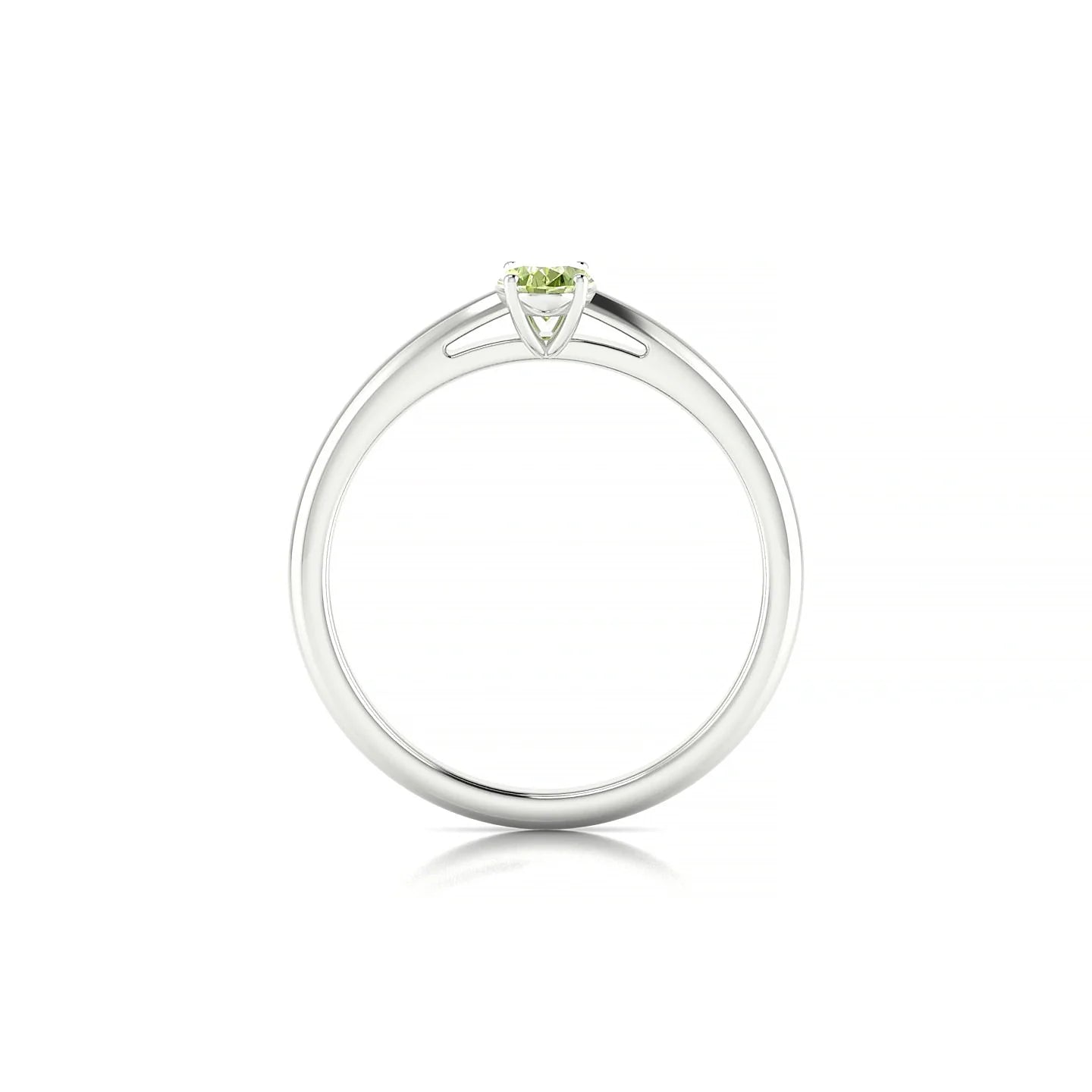 Treasure | 18k White Gold 6 x 4 mm Oval Peridot Ring