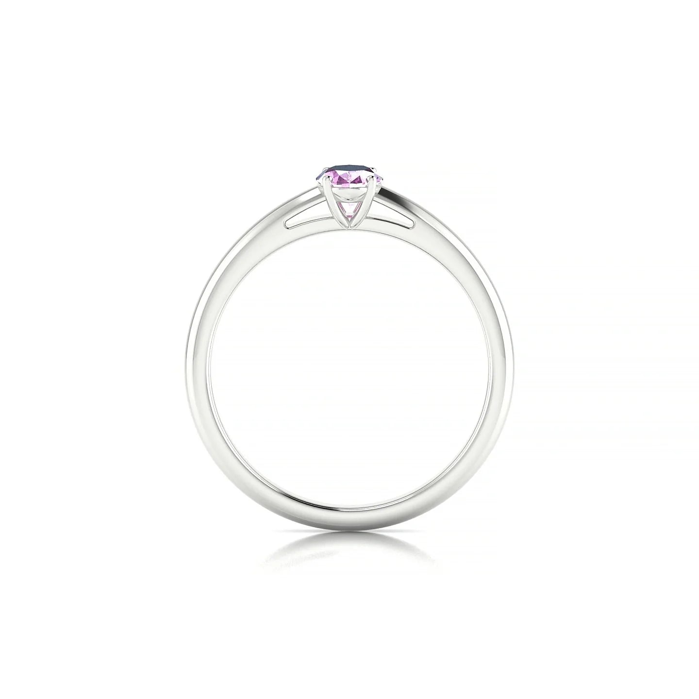 Treasure | 18k White Gold 6 x 4 mm Oval Pink Sapphire Ring