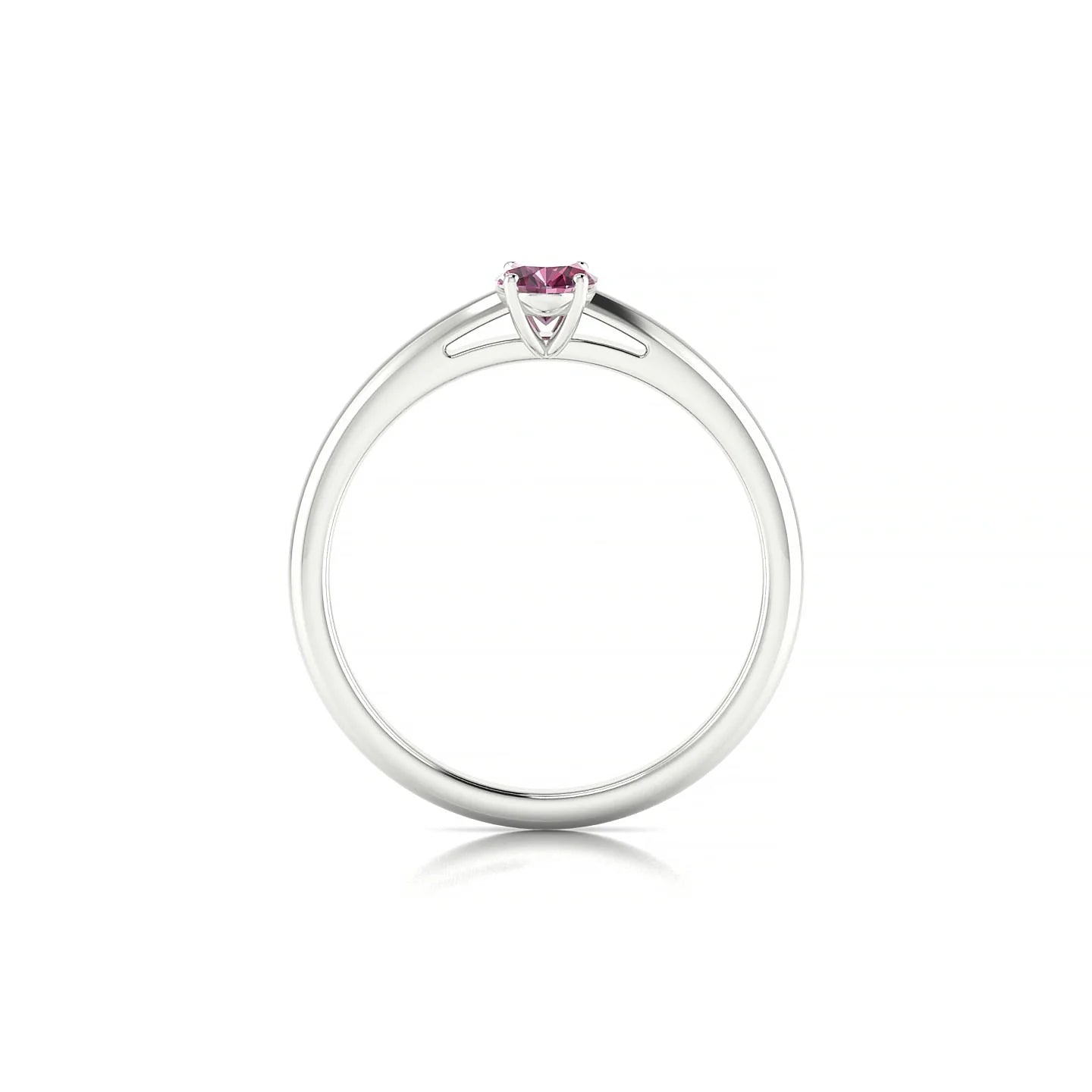 Treasure | 18k White Gold 6 x 4 mm Oval Rhodolite Ring